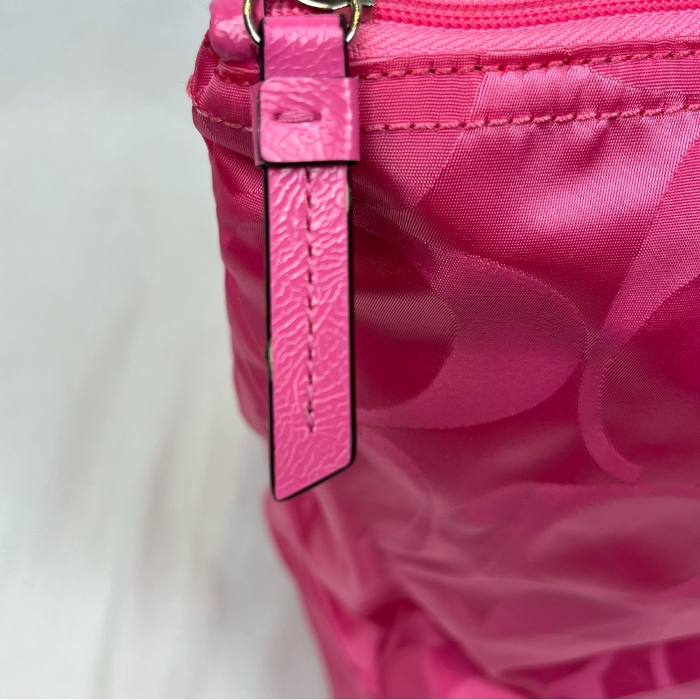 Coach Getaway Signature Fuchsia Nylon Large Packable Weekender Tote Bag F77321 - Picture 13 of 16
